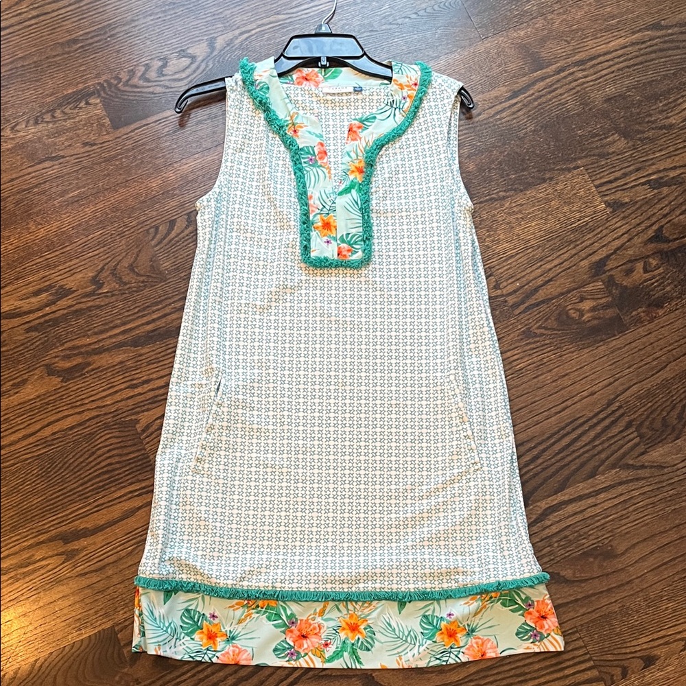 Cabana Life Small Cayman Sleeveless Fringe Tunic Dress - Picture 2 of 8